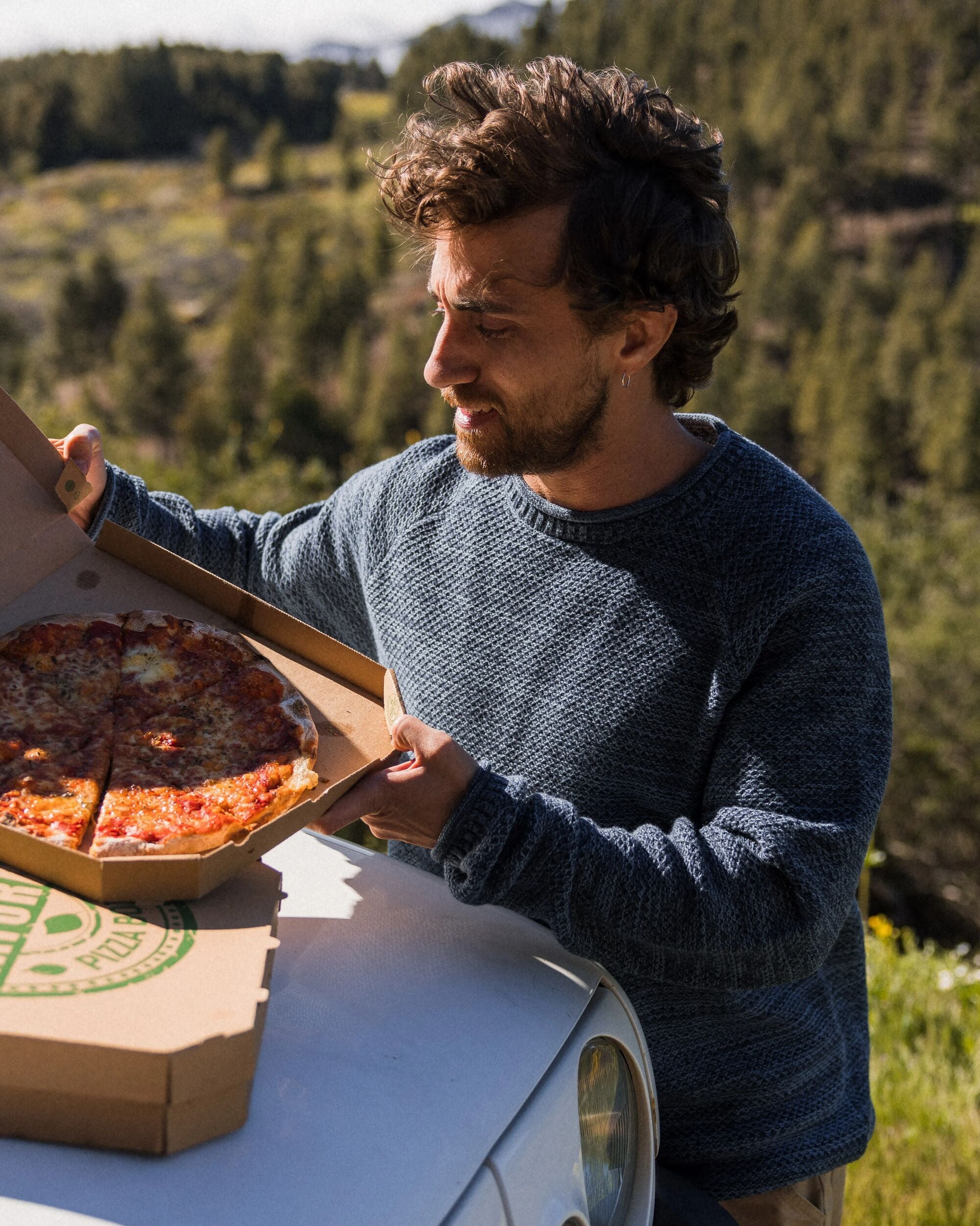 Shore Organic Cotton Knitted Jumper - Rich Navy - Lifestyle