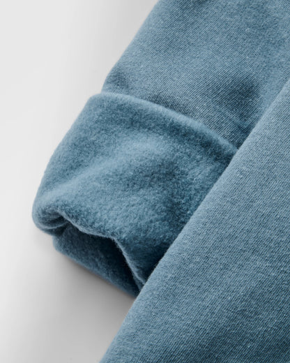 Slower Rhythms Women's Organic Cotton Hoodie - Stormy Blue - Flatlay