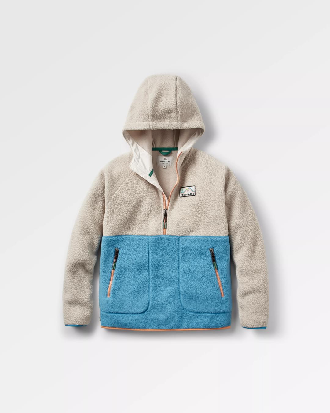 Maine 1/2 Zip Recycled Sherpa Fleece - Atlantic Blue - Flatlay