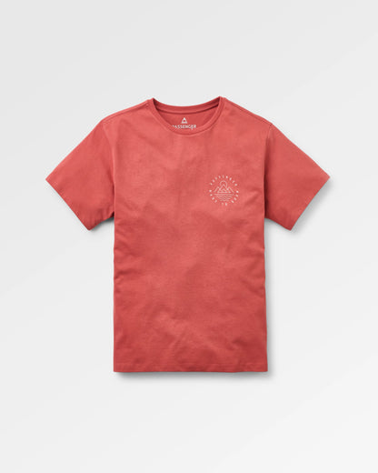 Escapism Recycled Cotton T-Shirt - Redwood - Flatlay