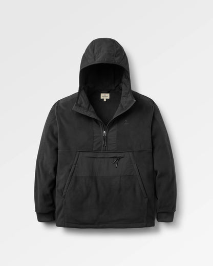 Woodland Hooded 1/2 Zip Polartec® Fleece - Black - Flatlay