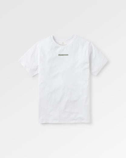 Tall Pines Men's Recycled Cotton T-shirt - White - Flatlay