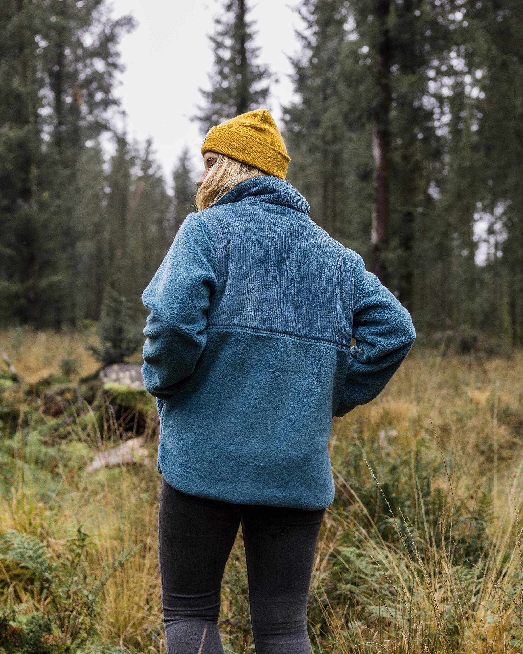 Awaken Recycled Deep-Pile Sherpa Fleece - Washed Blue - Lifestyle