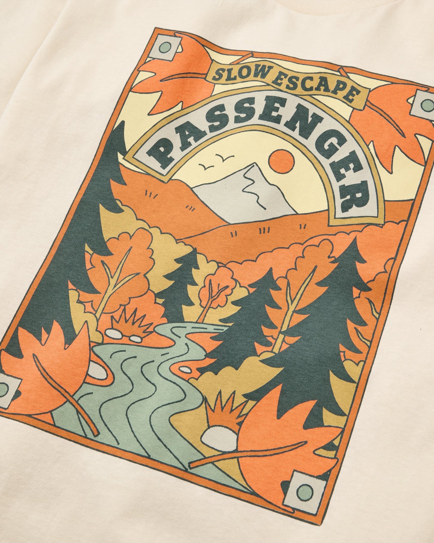 Rambling Recycled Cotton T-Shirt - Birch - Flatlay
