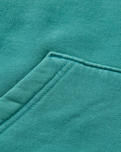 Downtime Heavyweight Hoodie - Pacific Green - Flatlay
