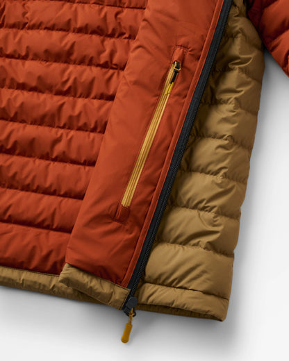Ashland Down Jacket - Dark Rust/Caramel - Flatlay