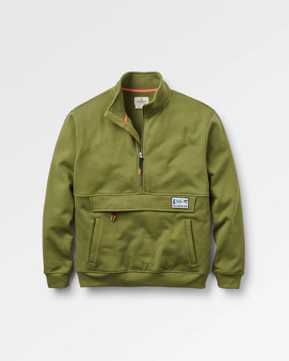 Wildedge Recycled Cotton Sweatshirt - Khaki - Flatlay