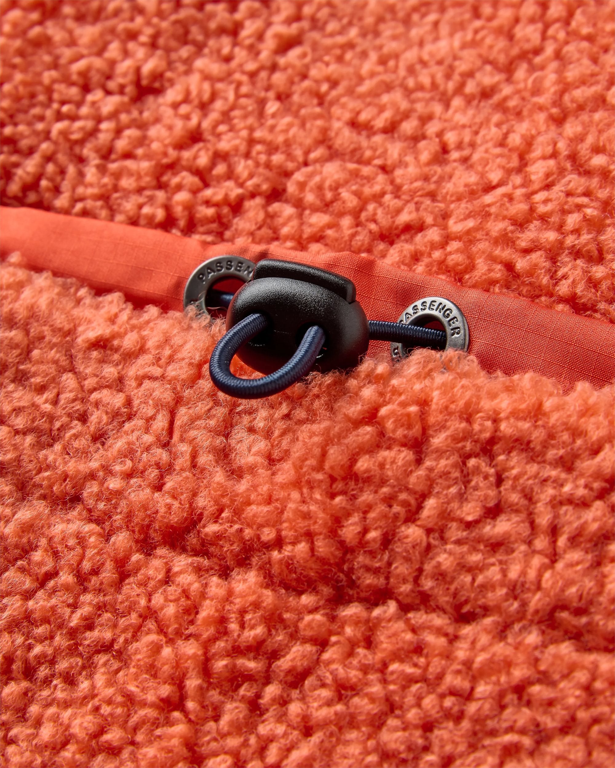 Lucia Recycled Sherpa Fleece - Chilli - Flatlay