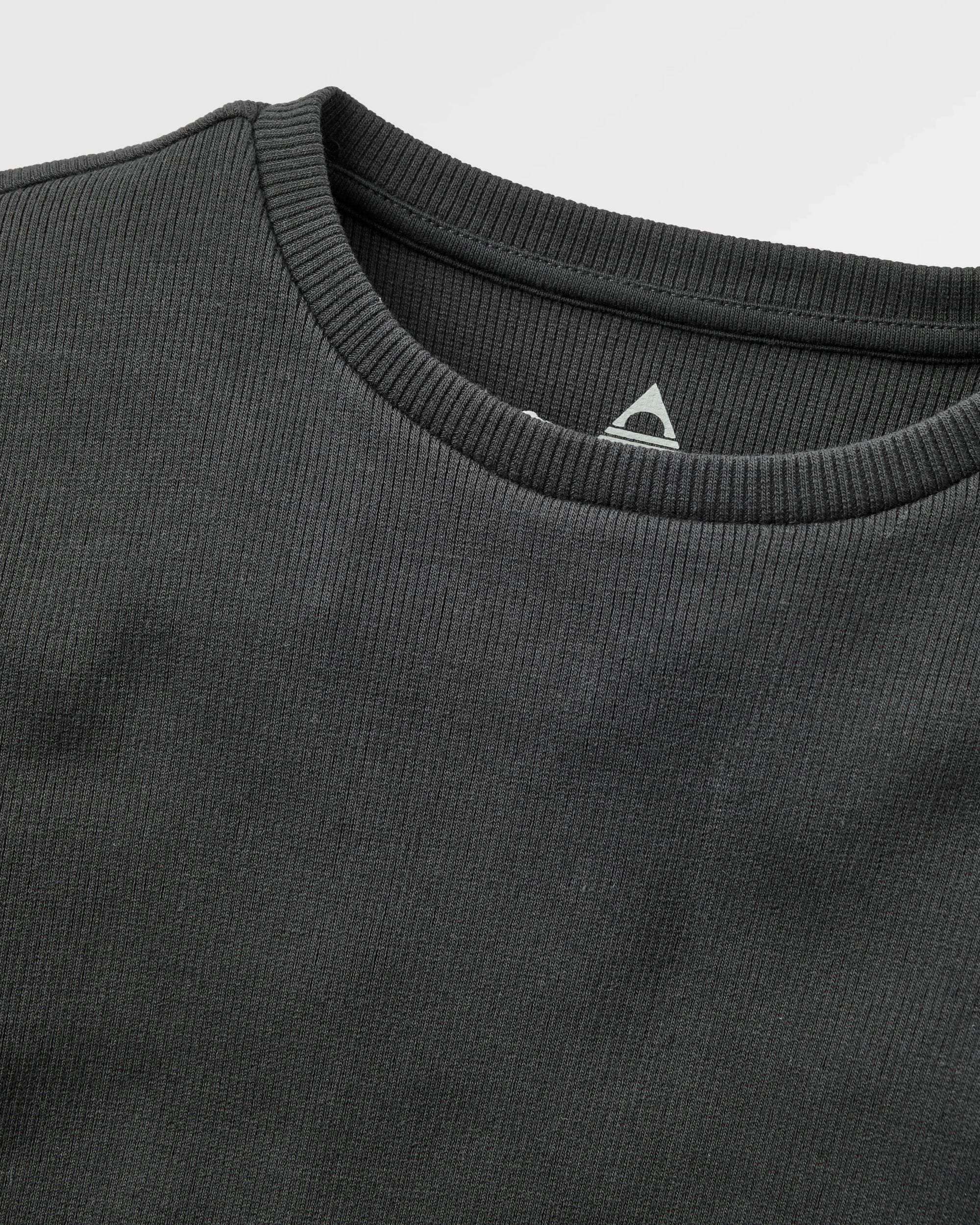 Out There Ribbed Cropped T-Shirt - Faded Black - Flatlay