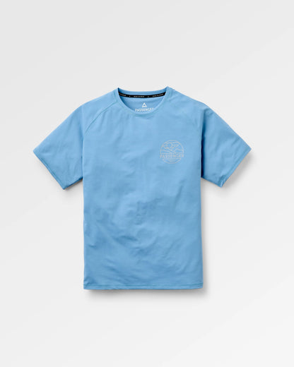 Sedona Recycled Active T-Shirt - Faded Denim - Flatlay