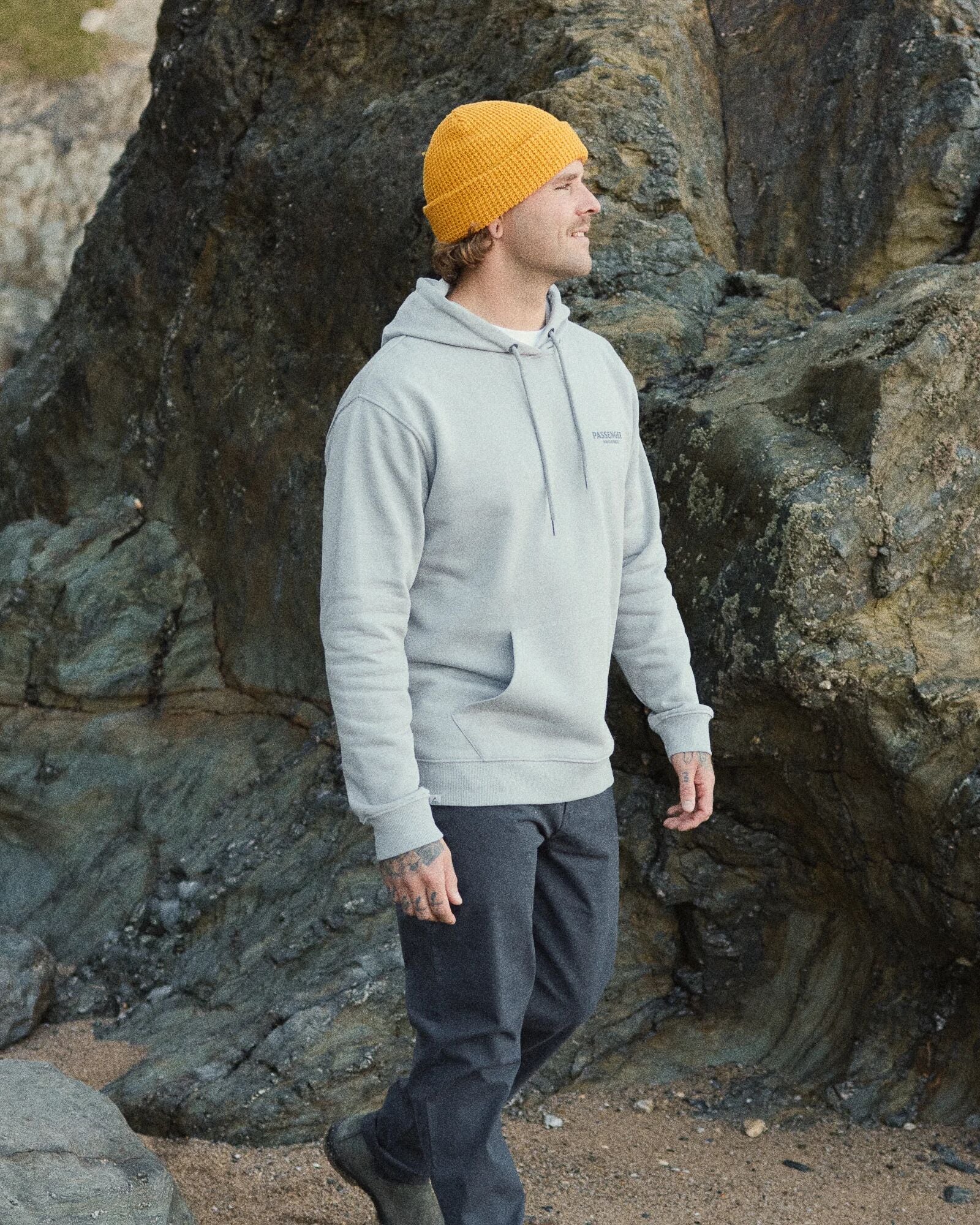 Waves & Trees Organic Cotton Hoodie - Steel Grey - Lifestyle