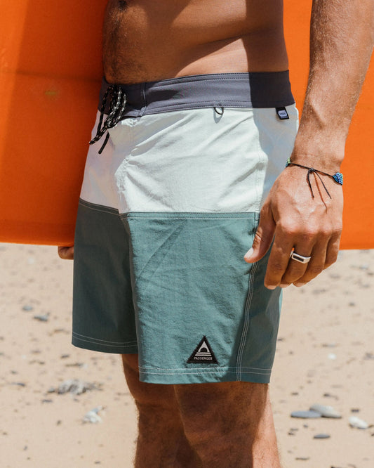 Cutback Recycled Boardshort - Spearmint/Deep Ocean - Lifestyle