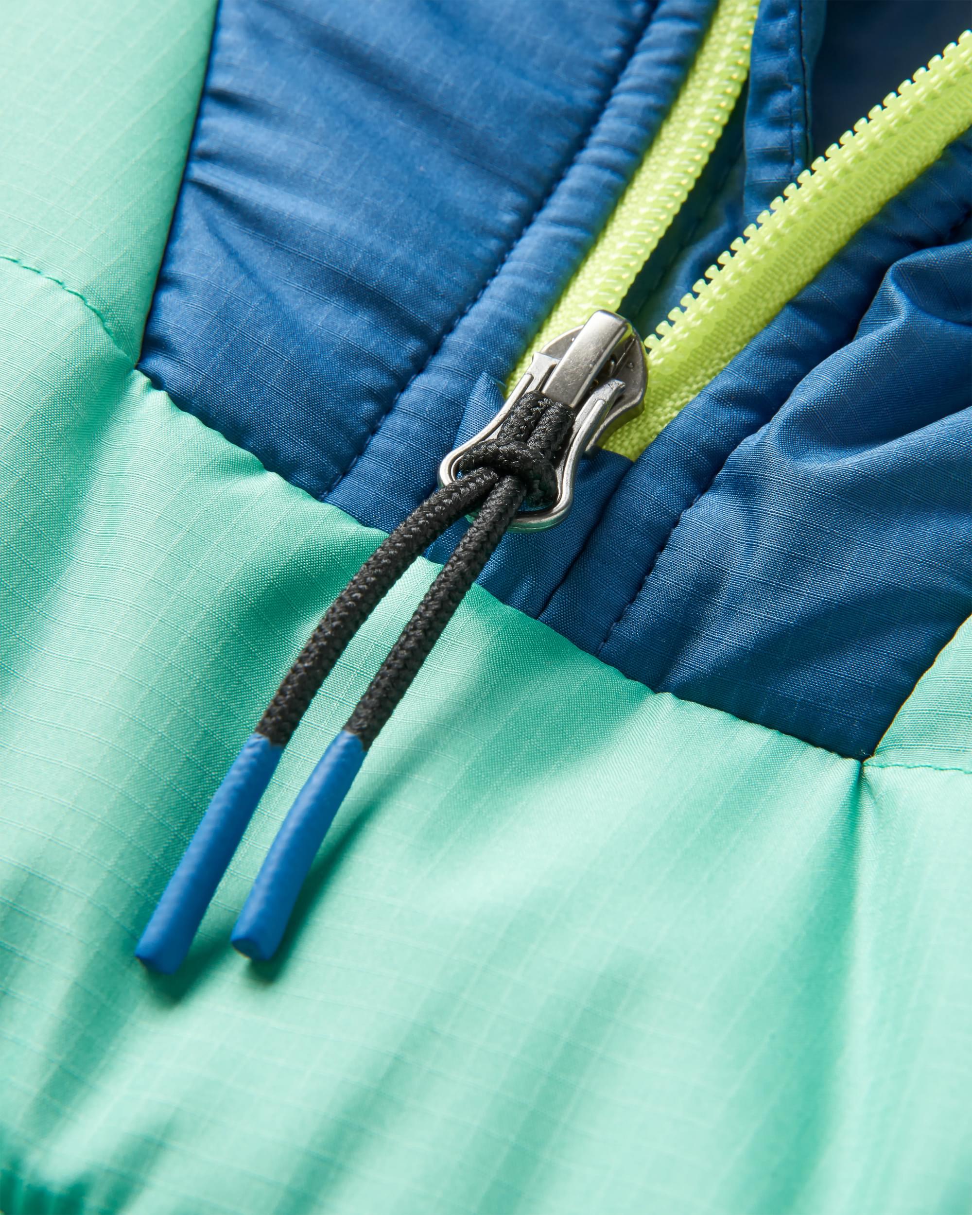 Ocean Recycled Insulated 1/2 Zip Jacket - Green Spruce - Flatlay