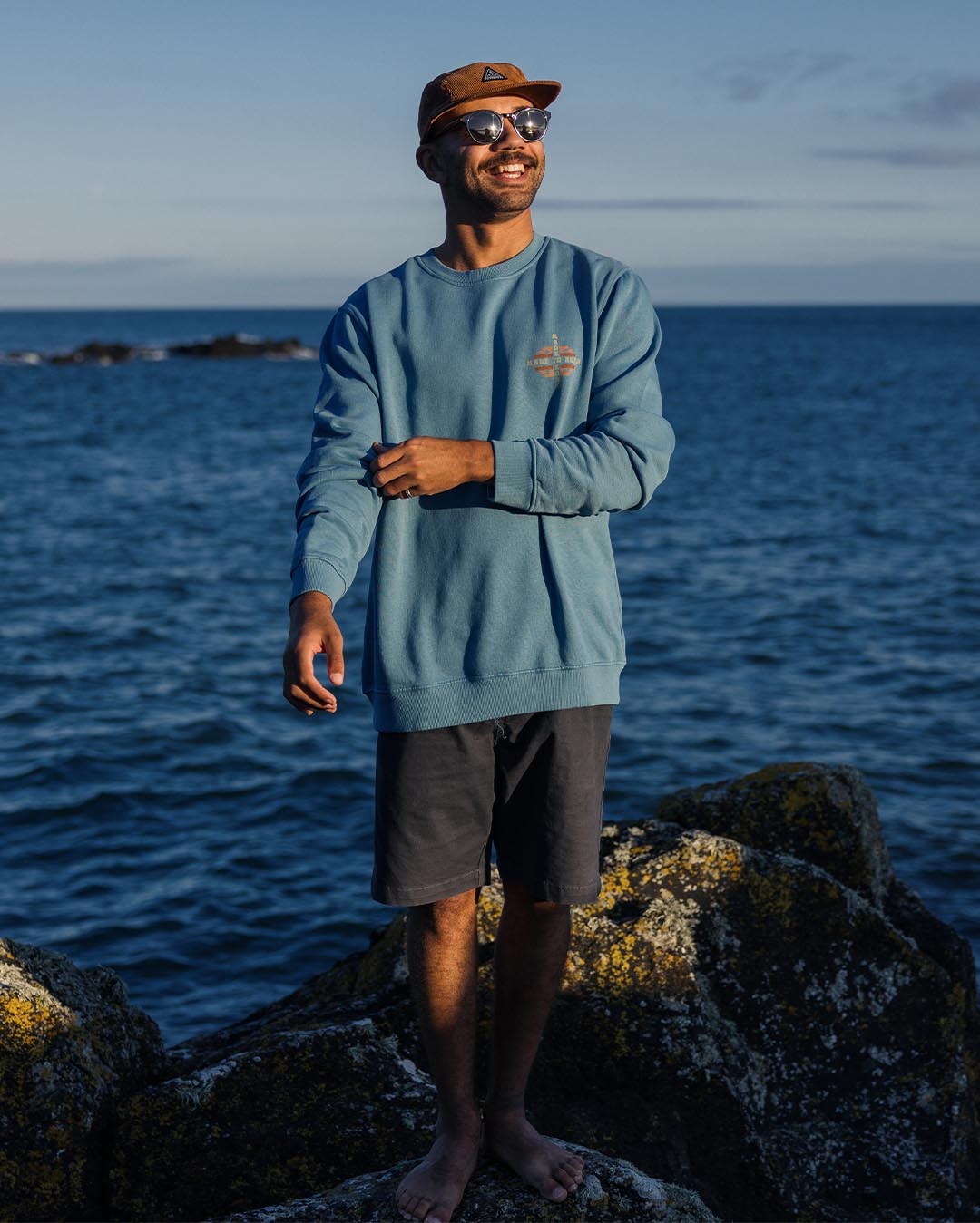 Oar Recycled Cotton Sweatshirt - Provincial Blue