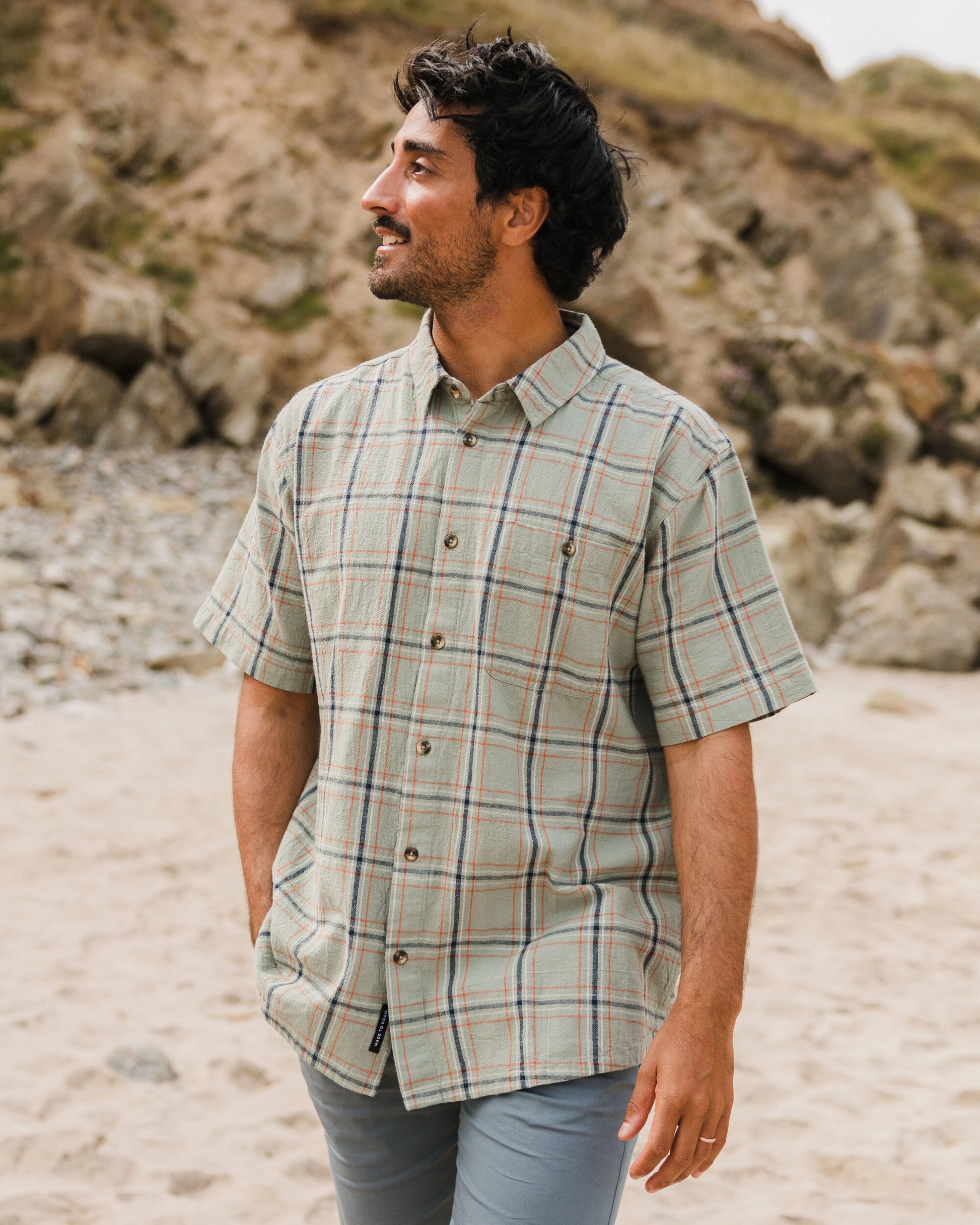 Chill Organic Cotton Check Shirt - Pistachio