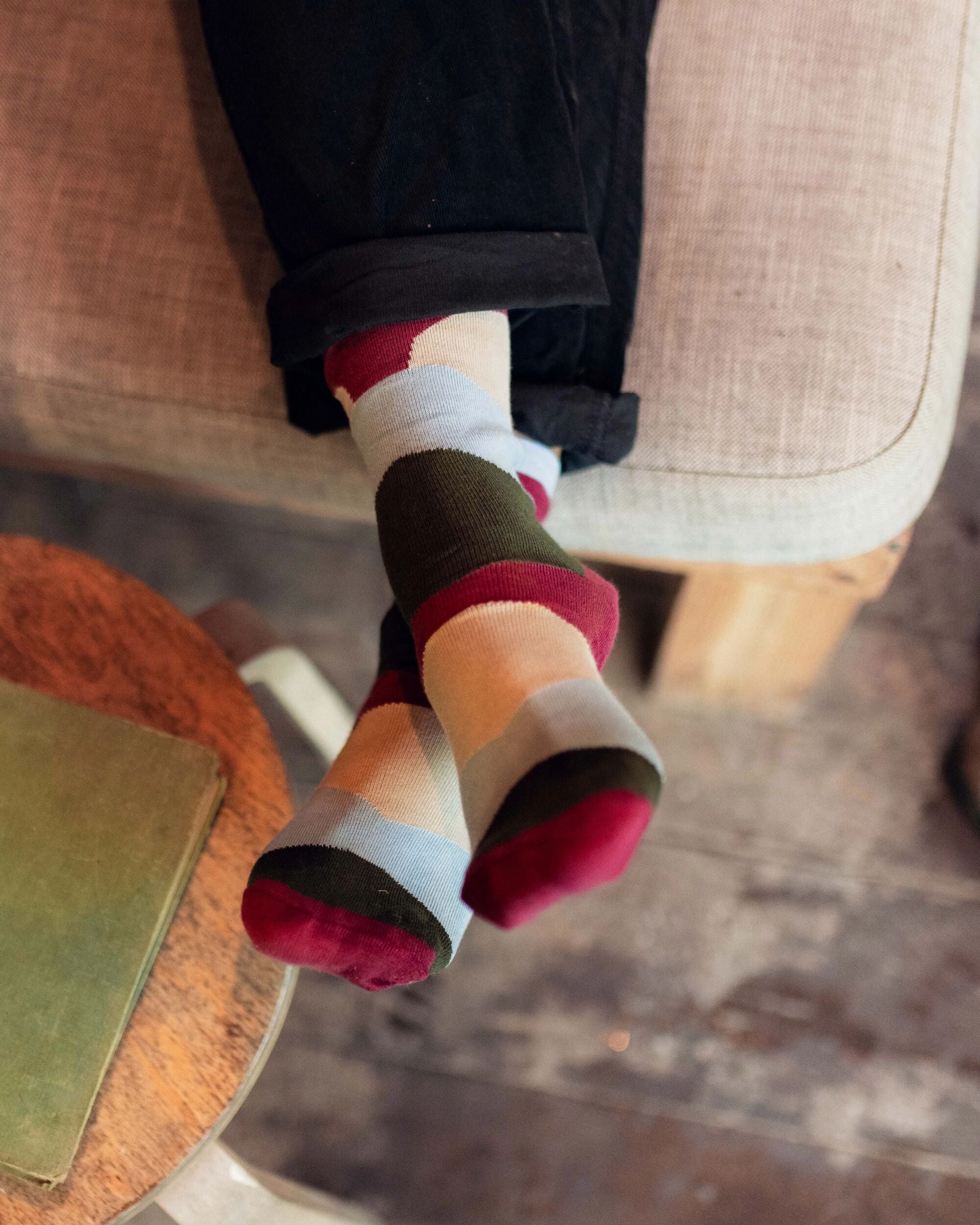 Vista Organic Socks - Rhubarb - Lifestyle