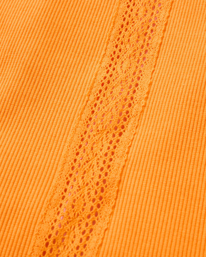 Atmos Ribbed Tank Vest - Bright Orange - Flatlay