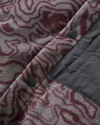West Polar Fleece Shirt - Strata Swirl Brambleberry - Flatlay