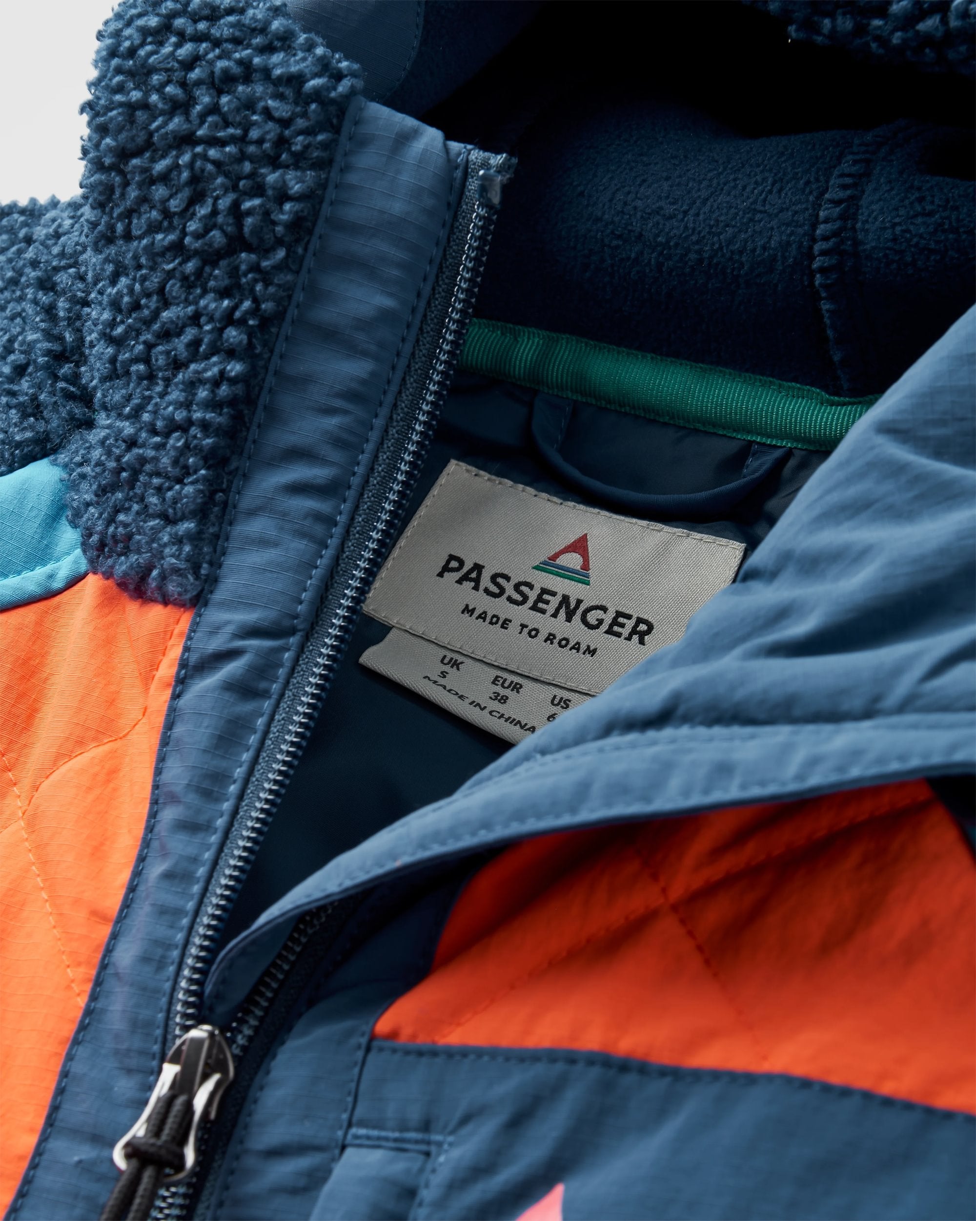 Lara Quilted Jacket - Rich Navy/Ember Orange - Flatlay