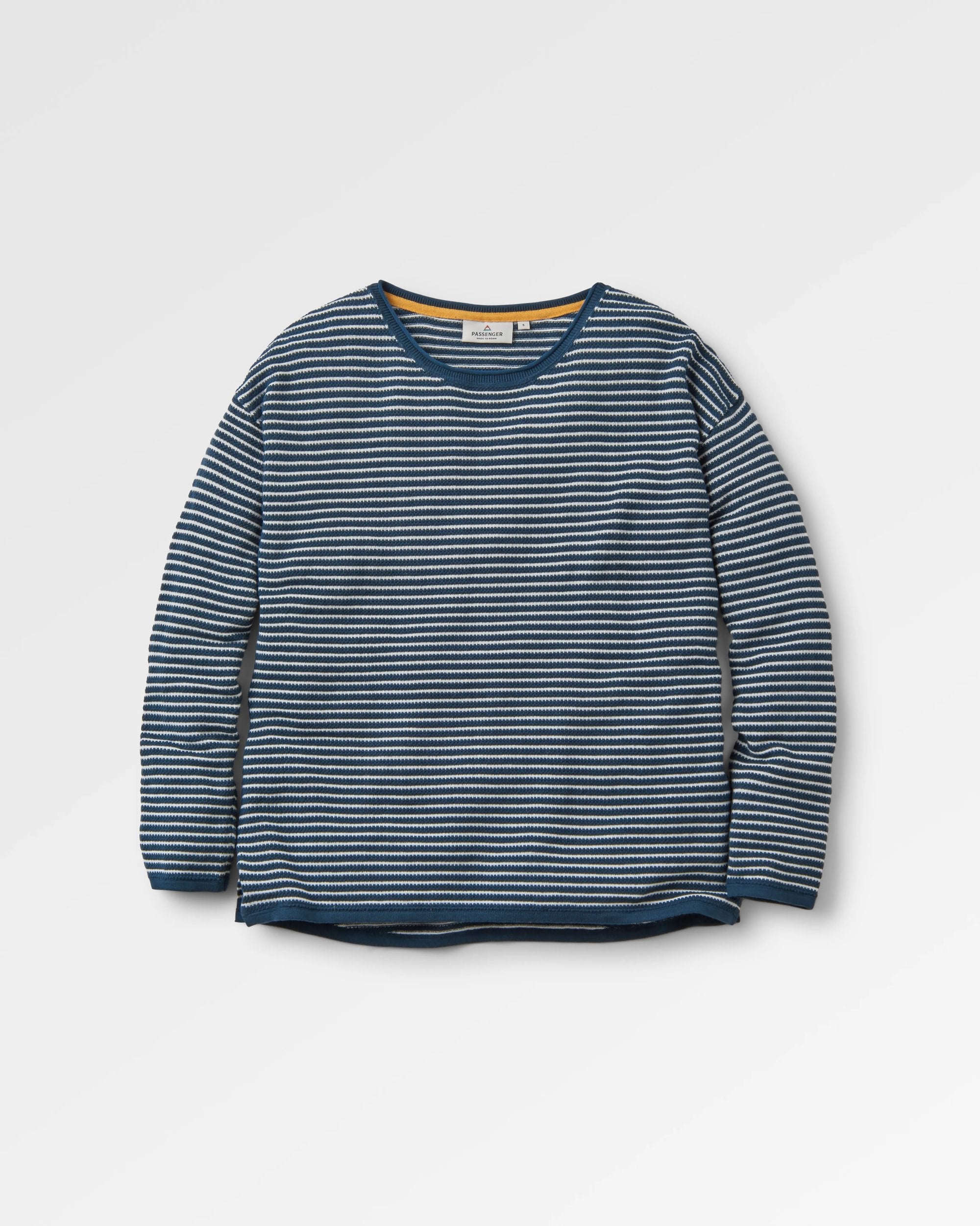 Muir Organic Knitted Jumper - Dark Denim - Flatlay