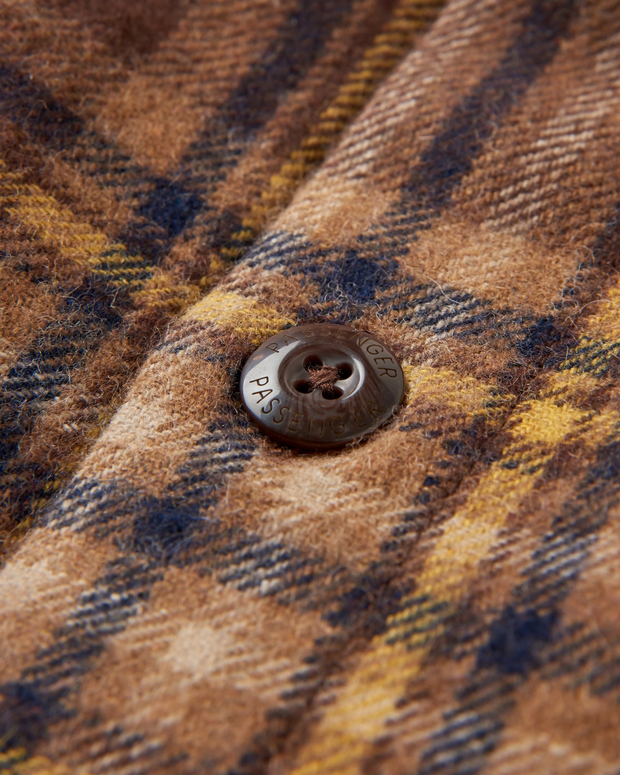 Barren Overshirt - Brown/Mustard Check - Flatlay