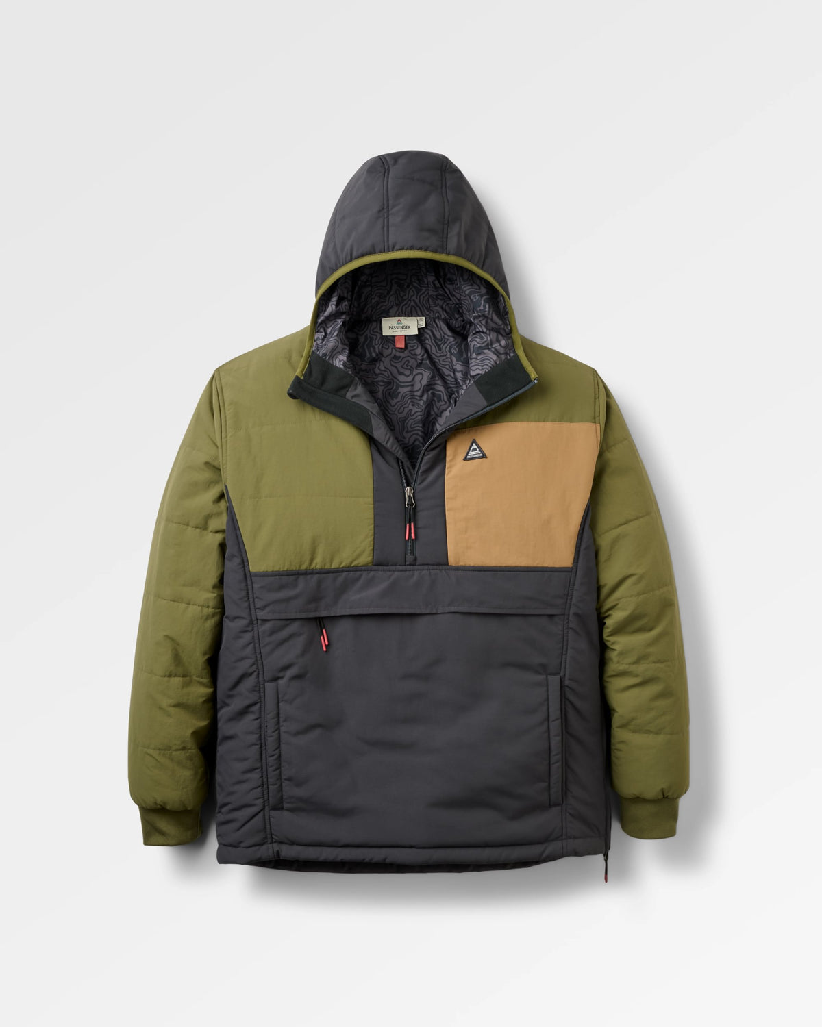 Oceanic Insulated Anorak - Faded Black/Khaki - Flatlay