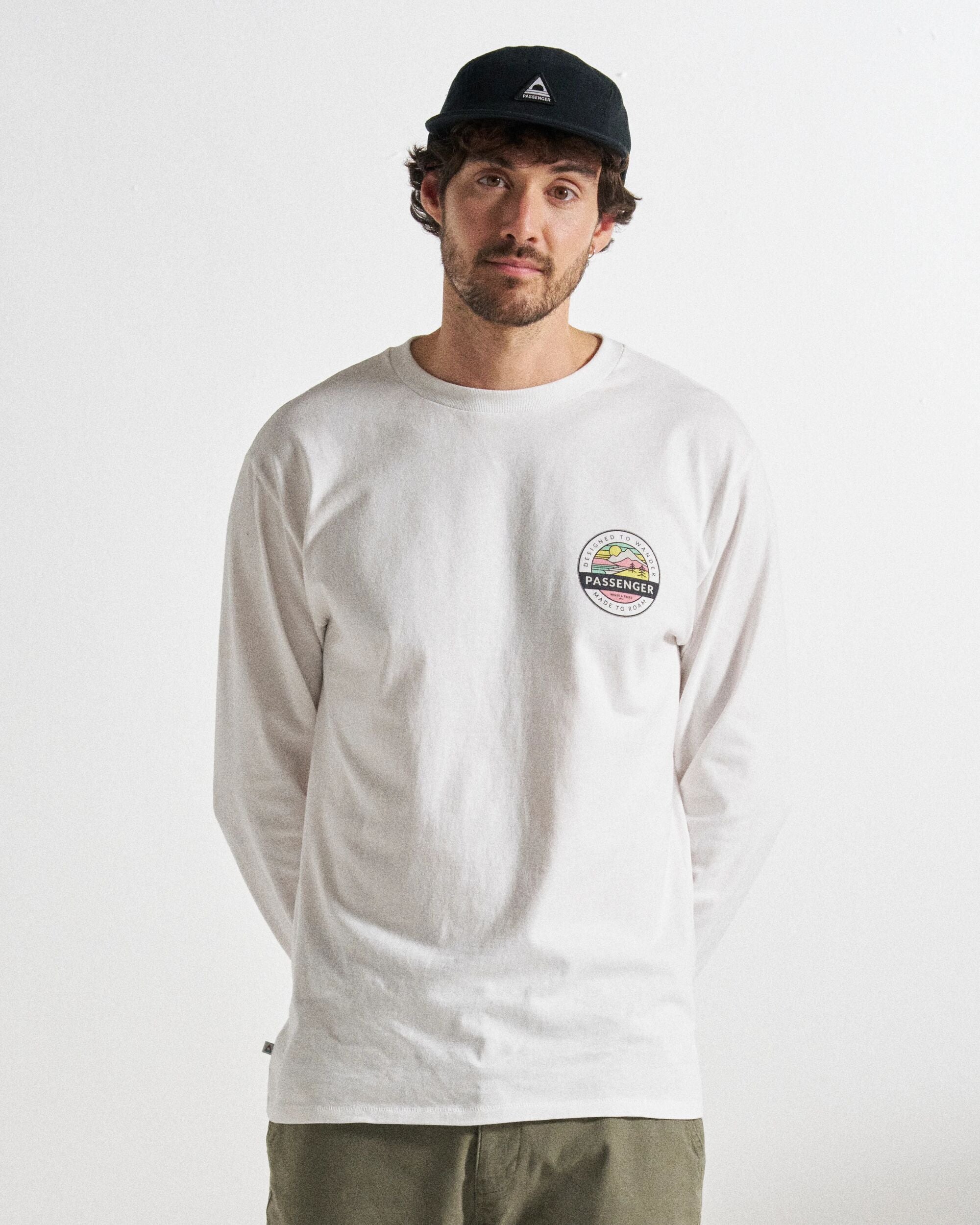 Odyssey Organic Cotton LS T-Shirt - White - Studio Model