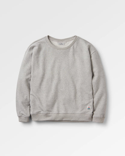 Heritage Recycled Cotton Oversized Sweatshirt - Mid Grey Marl