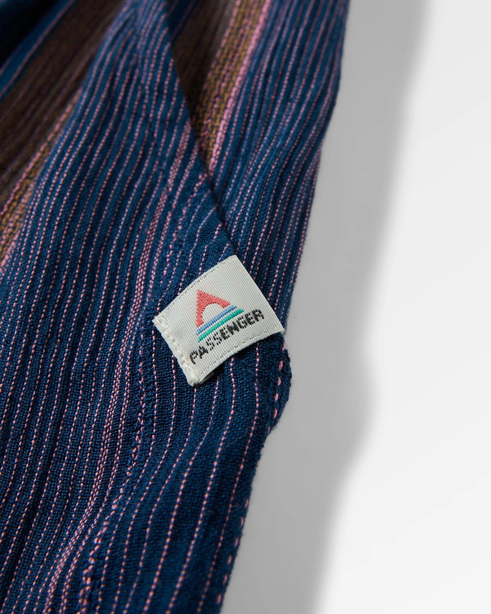 Dew EcoVero Woven Skirt - Dark Denim Multi Stripe - Flatlay