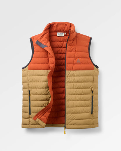 Ashland Down Vest - Dark Rust/Caramel - Flatlay