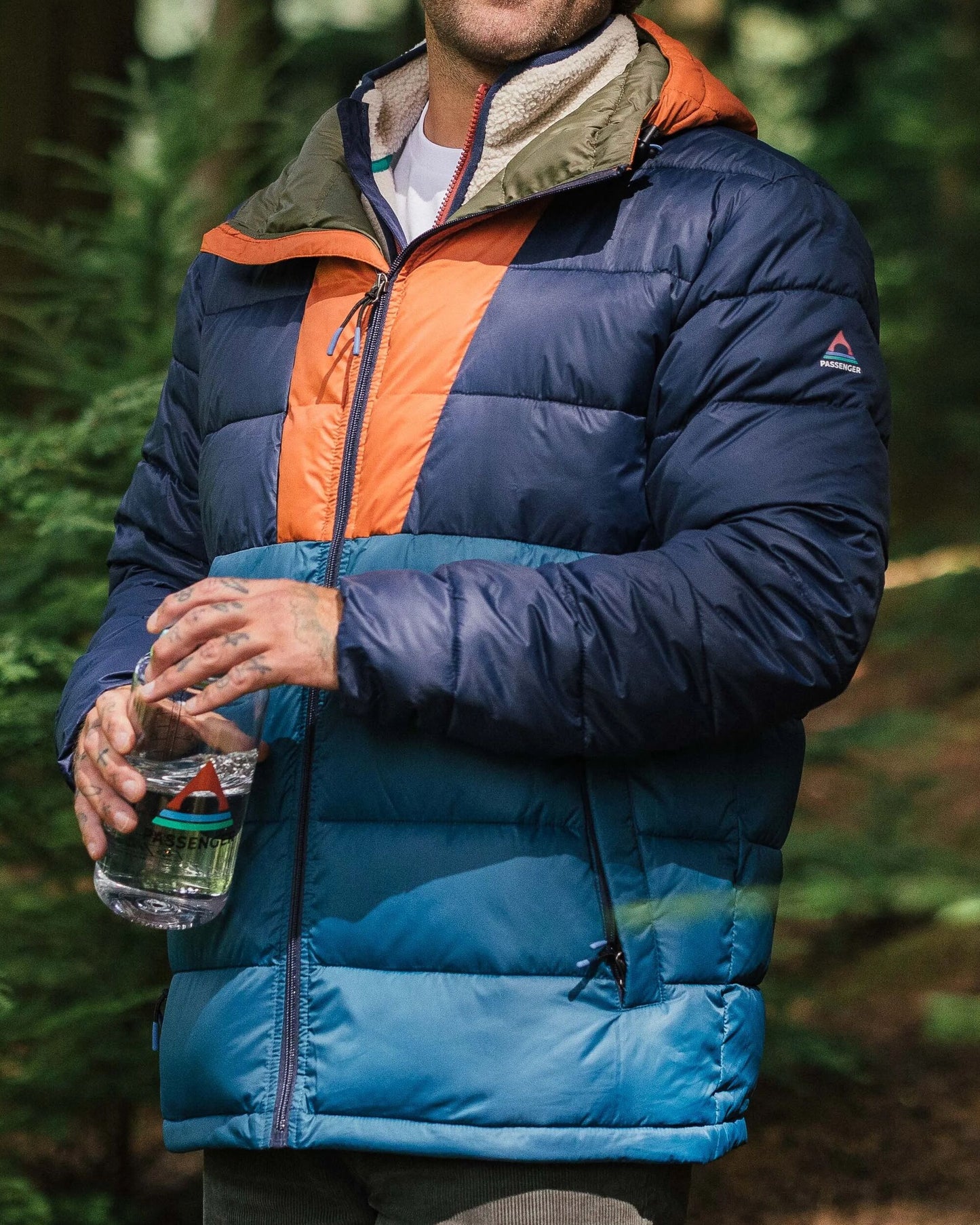 Flynn Recycled Insulated Jacket - Rich Navy/ Burnt Orange