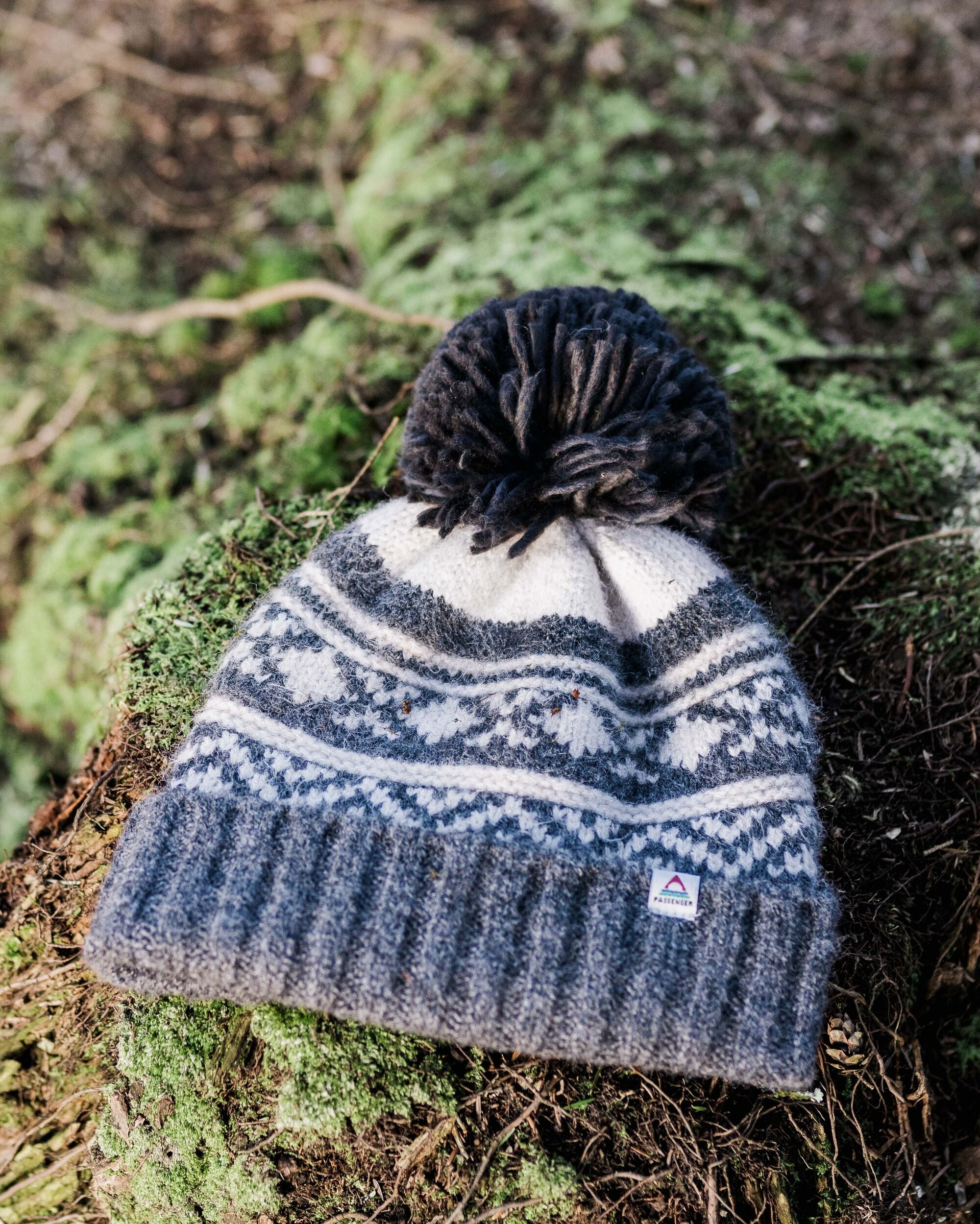 Lodge Recycled Bobble Hat - Black - Lifestyle