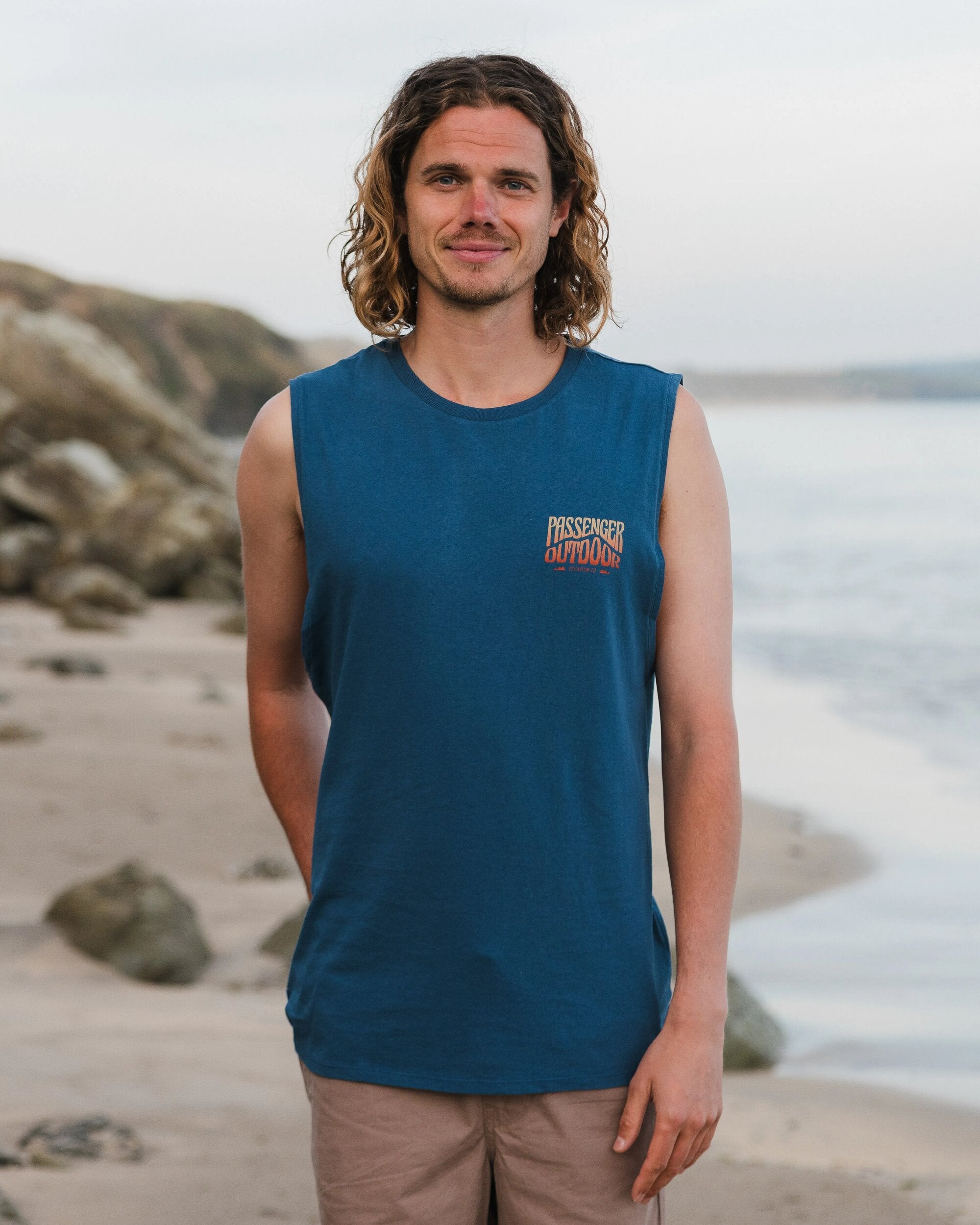 Yuca Recycled Cotton Vest - Dark Denim - Lifestyle