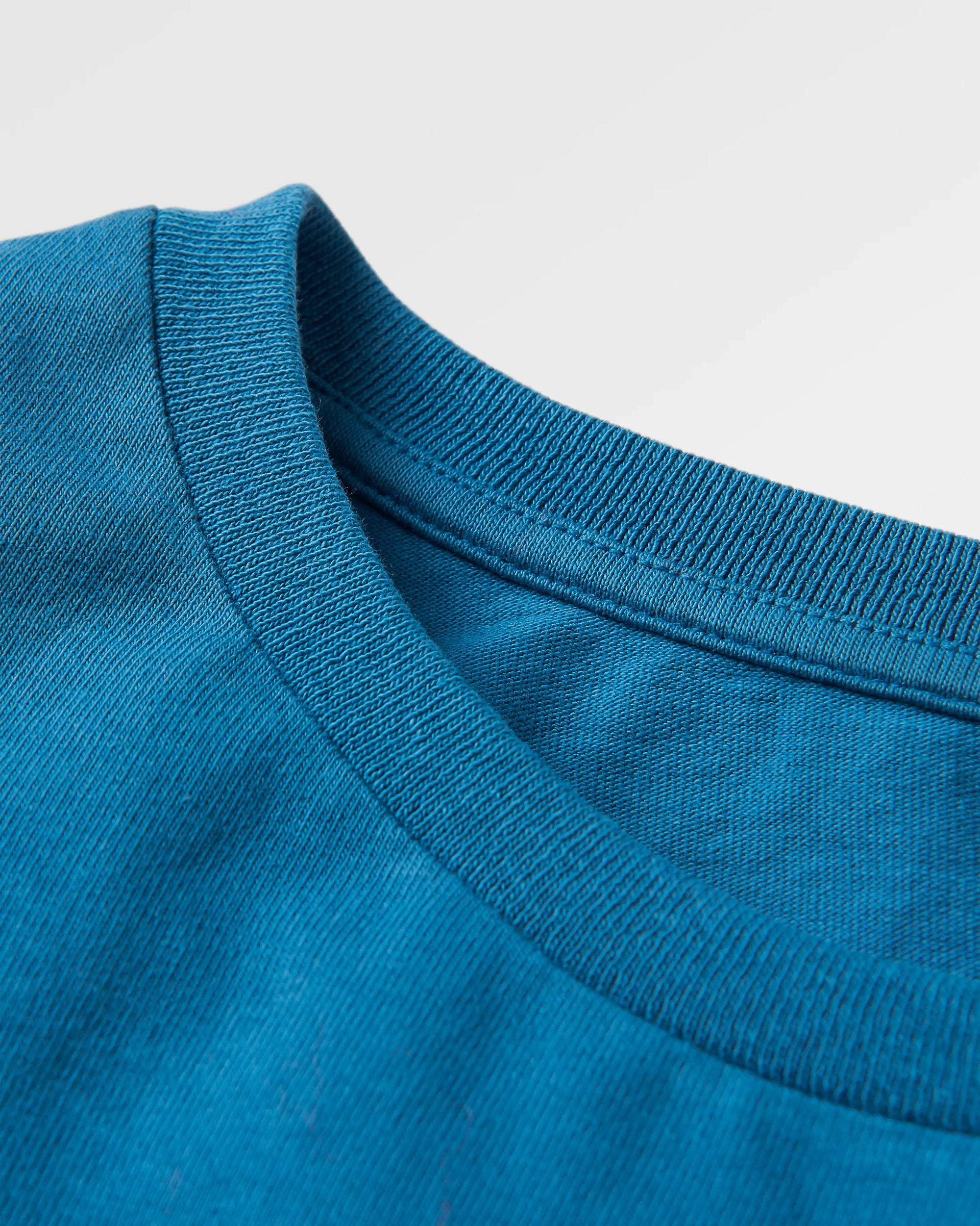 Sundown Recycled Cotton T-Shirt - Blue Steel - Flatlay