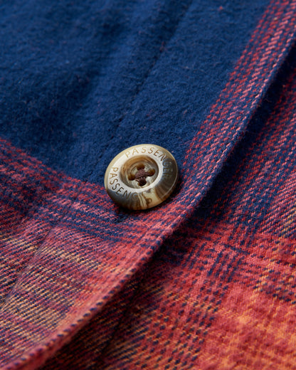 Stella Organic Cotton LS Shirt - Rich Navy/ Red Ochre Check