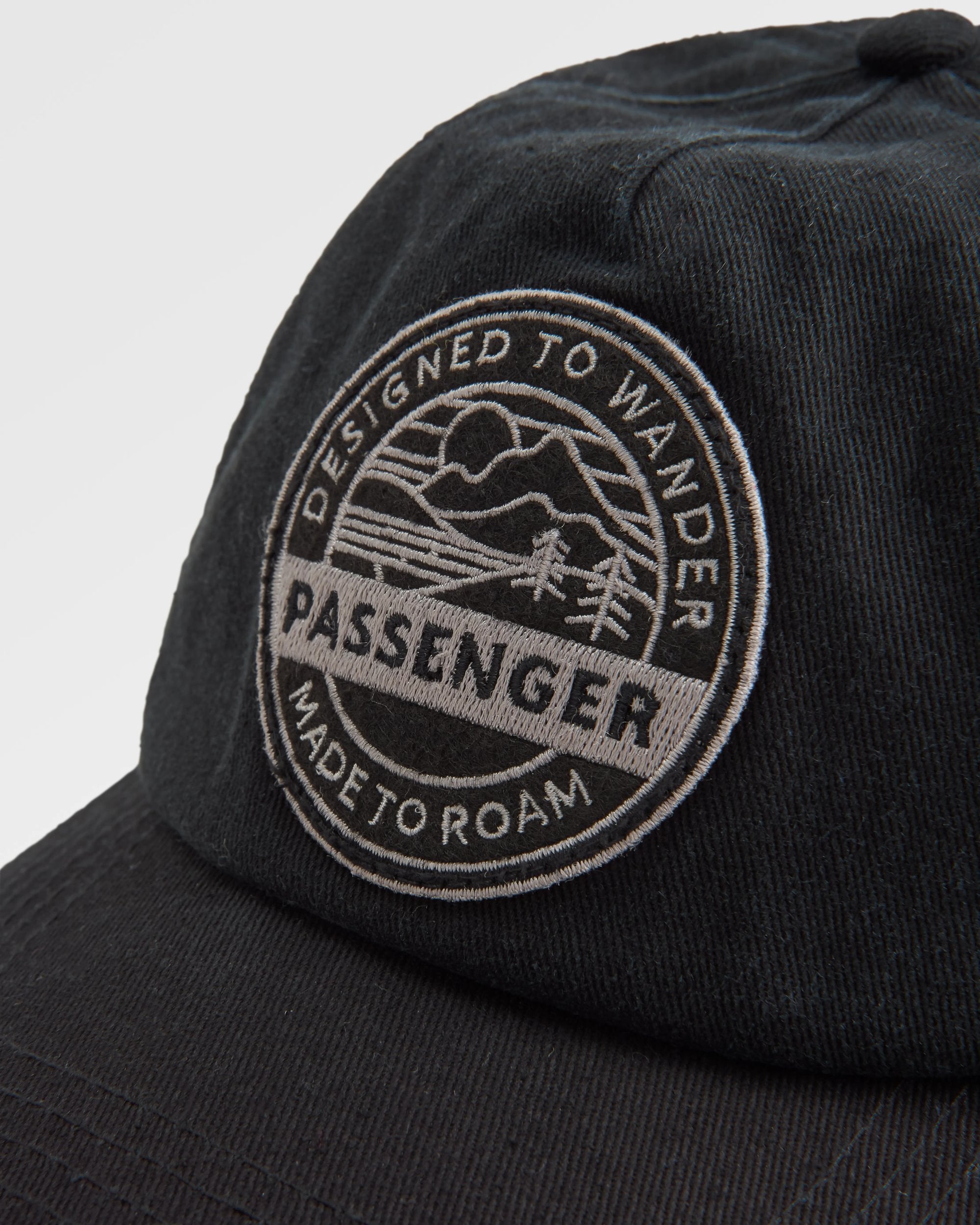 Odyssey Recycled 5 Panel Cap - Black - Flatlay