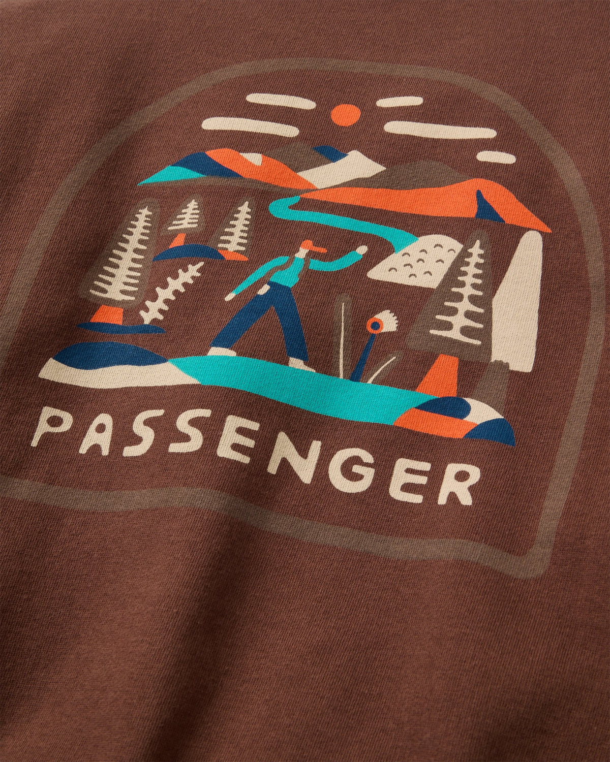 Lost Patch Relaxed Fit Sweatshirt - Chestnut - Flatlay