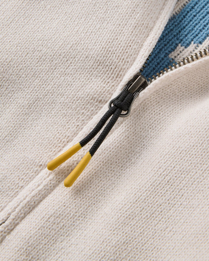 Penida Full-Zip Knitted Jacket - White Sand - Flatlay