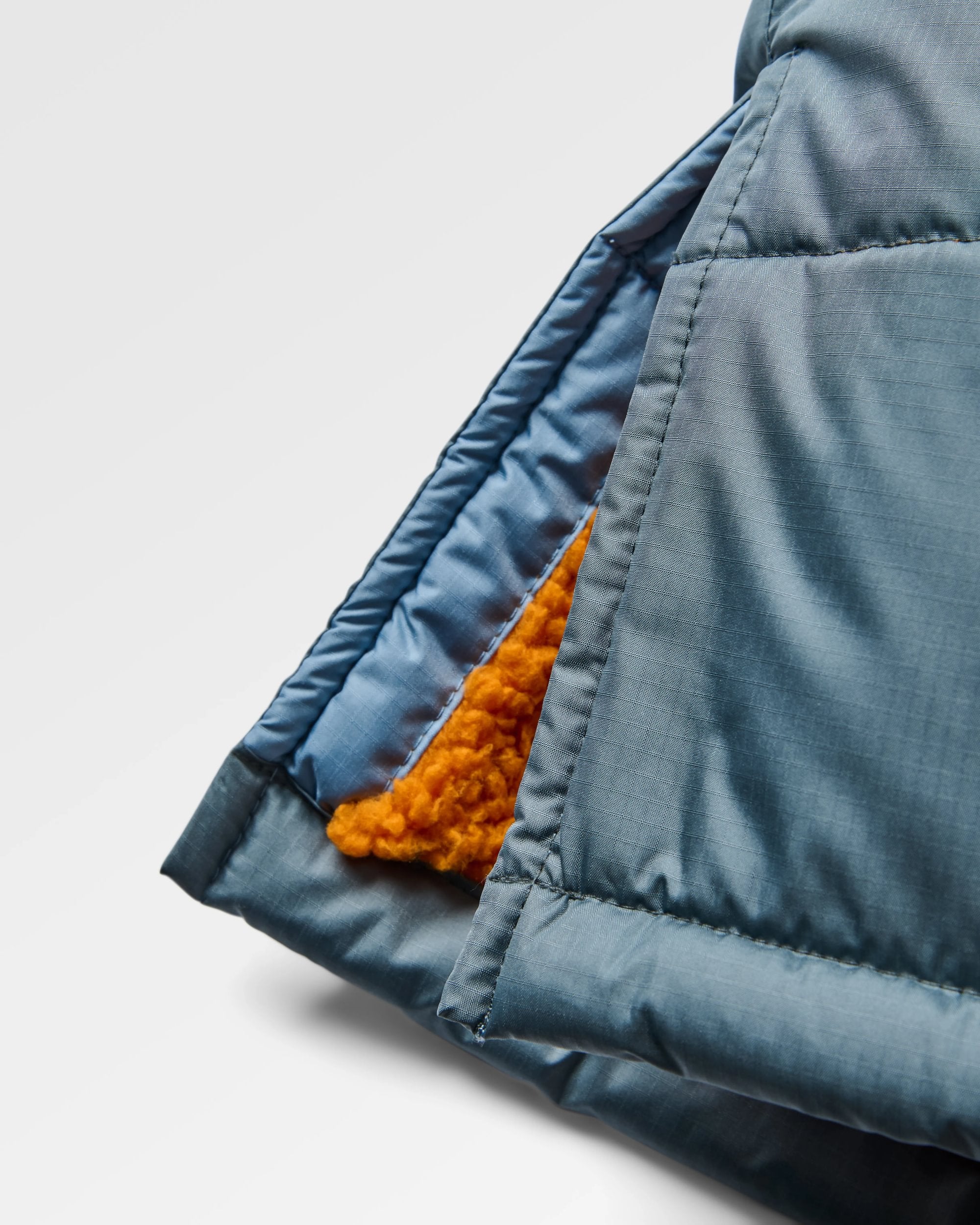 Waves Recycled Sherpa Lined Changing Robe - Faded Denim/Storm Grey - Flatlay