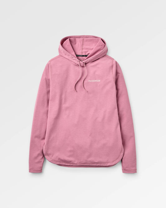 Roamscreen UPF50 Women's Hoodie - Pink Haze - Flatlay