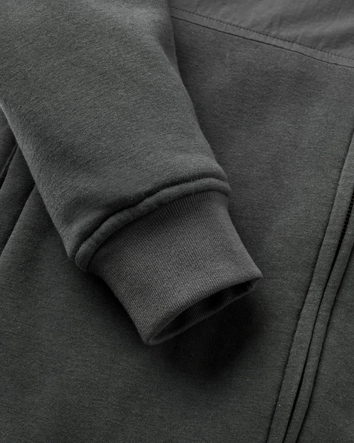 Tidal Full Zip Fleece Lined Hoodie - Faded Black - Flatlay