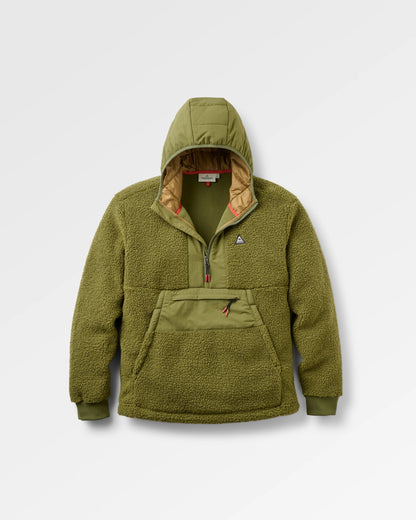 Woodland 1/2 Zip Sherpa Fleece - Khaki - Flatlay