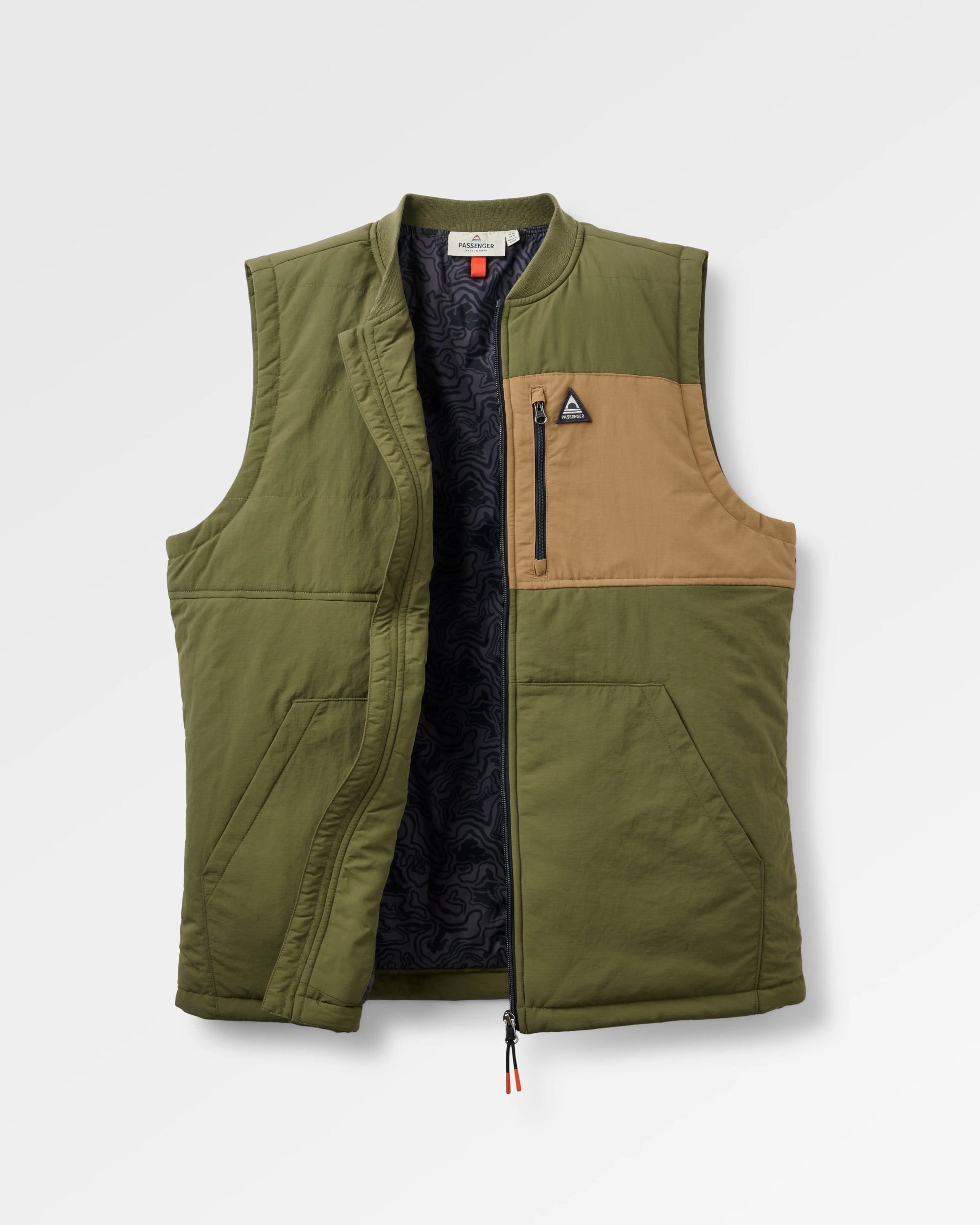 Oceanic Insulated Vest - Khaki - Flatlay