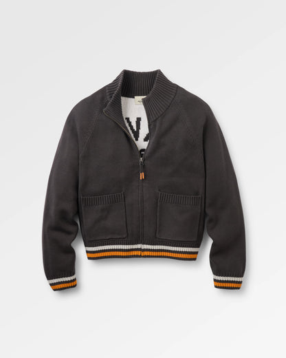 Penida Full-Zip Knitted Jacket - Faded Black - Flatlay