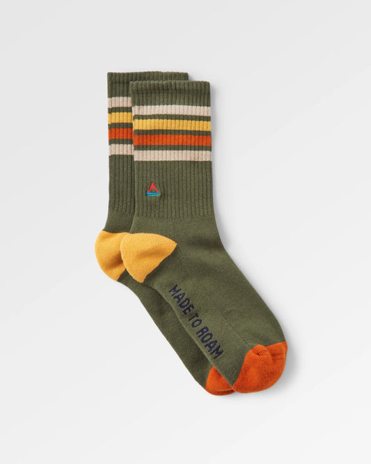 Organic Midweight Crew Socks - Khaki