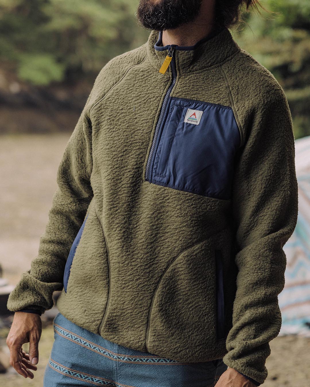 Offgrid 1/4 Zip Sherpa Fleece - Khaki