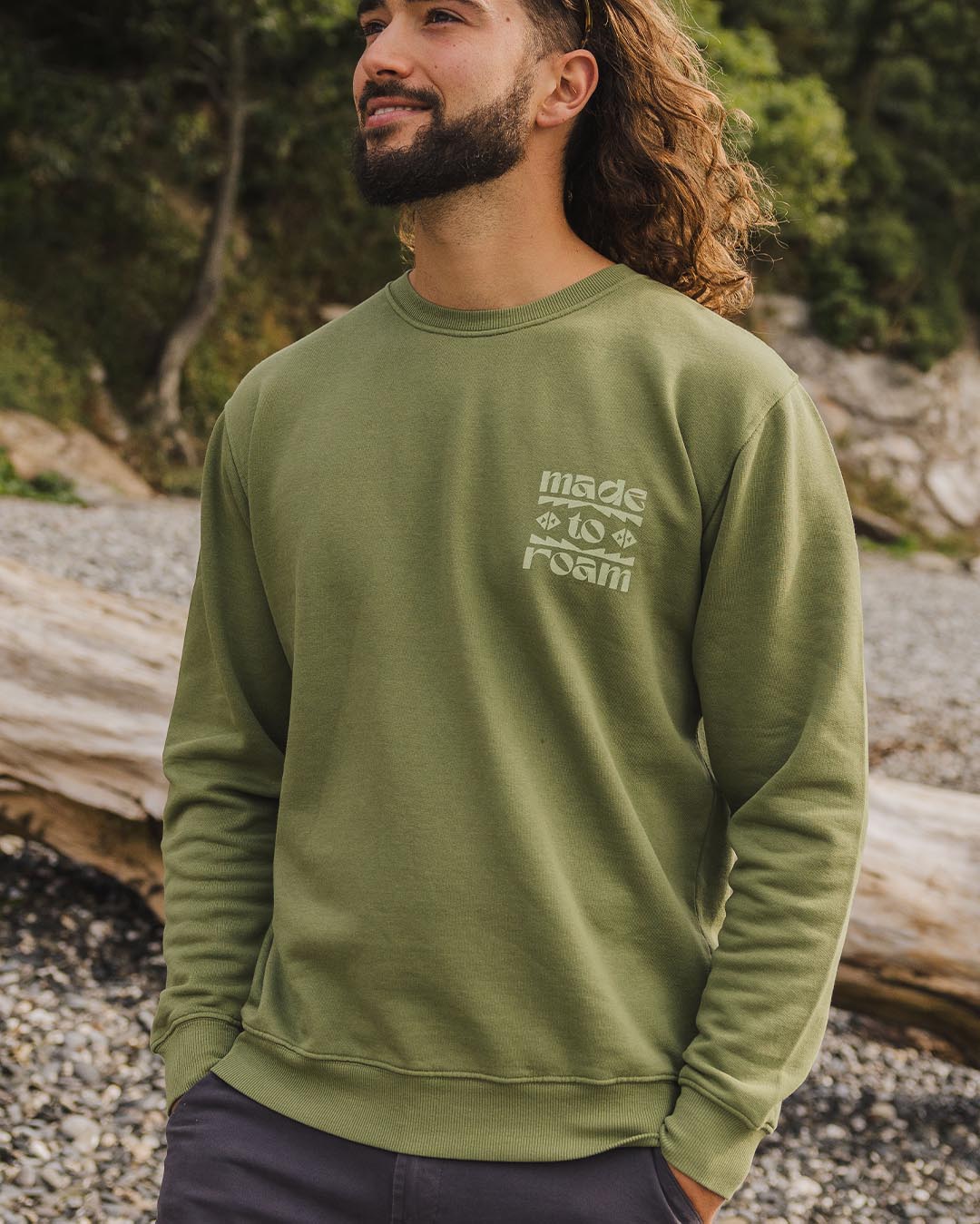 Sunrise Recycled Cotton Sweatshirt - Loden Green