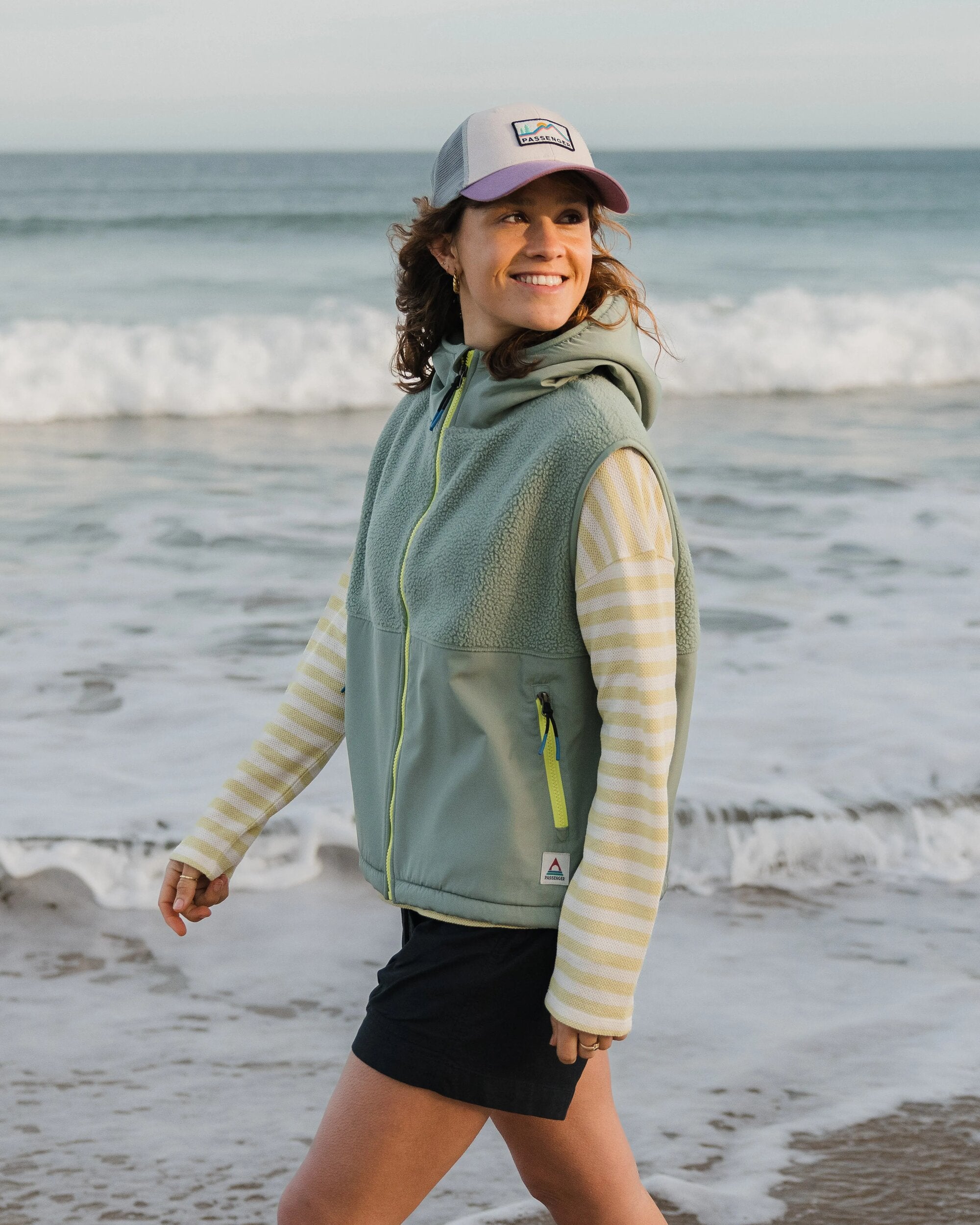 Beebalm Recycled Sherpa Fleece Vest - Pistachio - Lifestyle