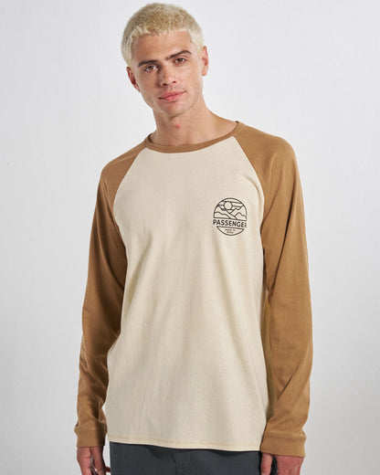 Laidback Relaxed Fit LS Raglan T-Shirt - Birch/Toffee - Studio Model