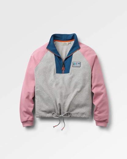 Jazz Womens Smock Sweatshirt - Grey Marl - Flatlay